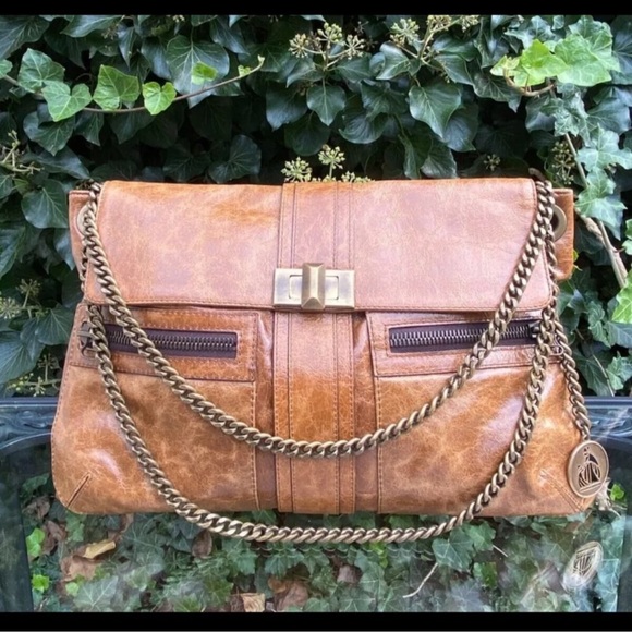 Lanvin Handbags - NEW!  LANVIN Hero Brown Leather Shoulder Bag With Chained Straps